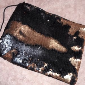 Velour sequined iPad or padded lined purse